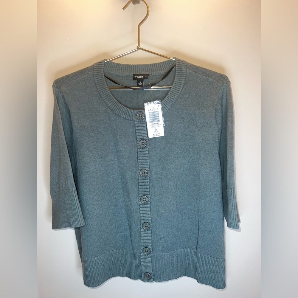 Torrid Everyday Soft Cardigan Shrug Dark Forest Green 1X NWT